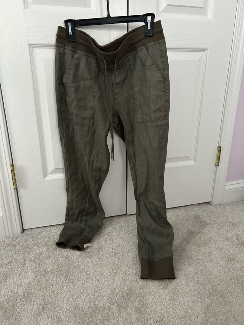 Level 99 Olive Green Drawstring Capris